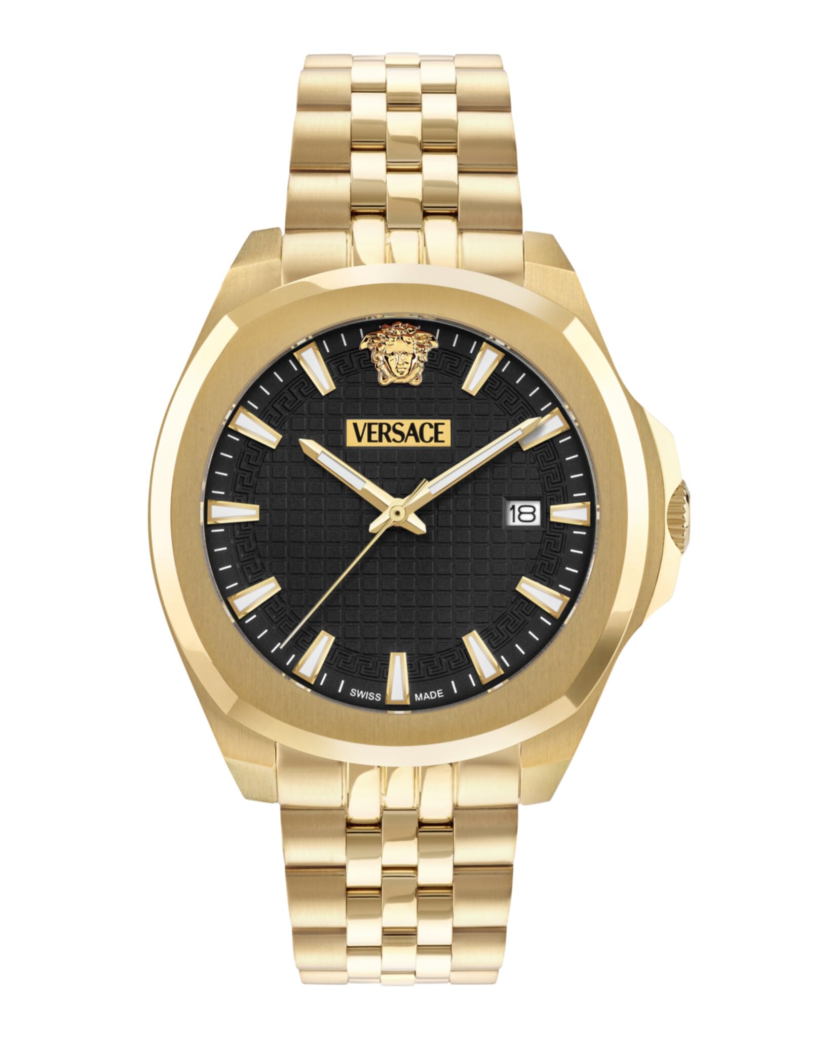 Buy Versace Luxury 3 Hands 42 mm Black Dial Men Analog Watch