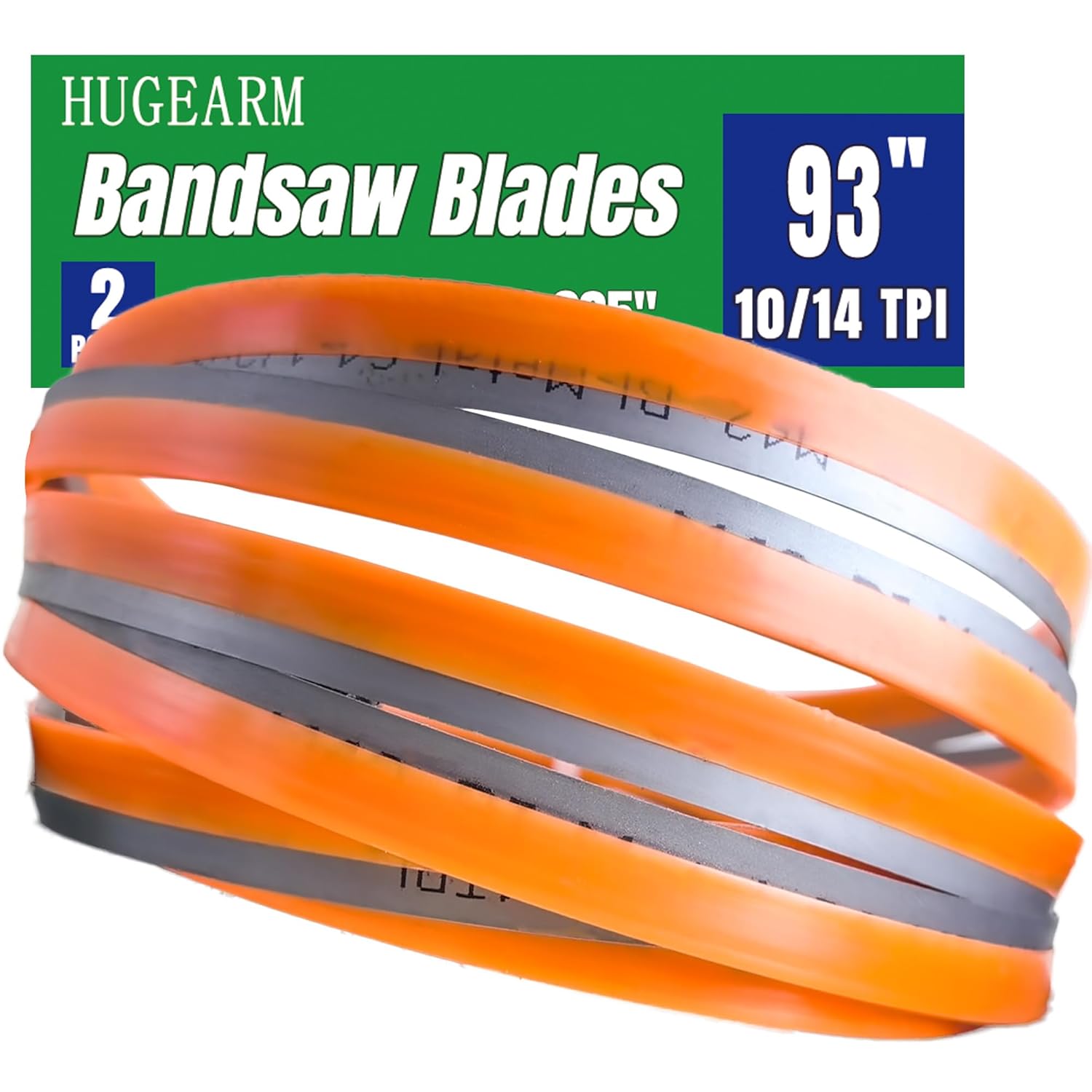 93" Bandsaw Blades 2 Pack, Metal Cutting, 93 x 3/4 x 0.035 Inch, Band Saw Blades, Bi-Metal M42, 10/14 TPI