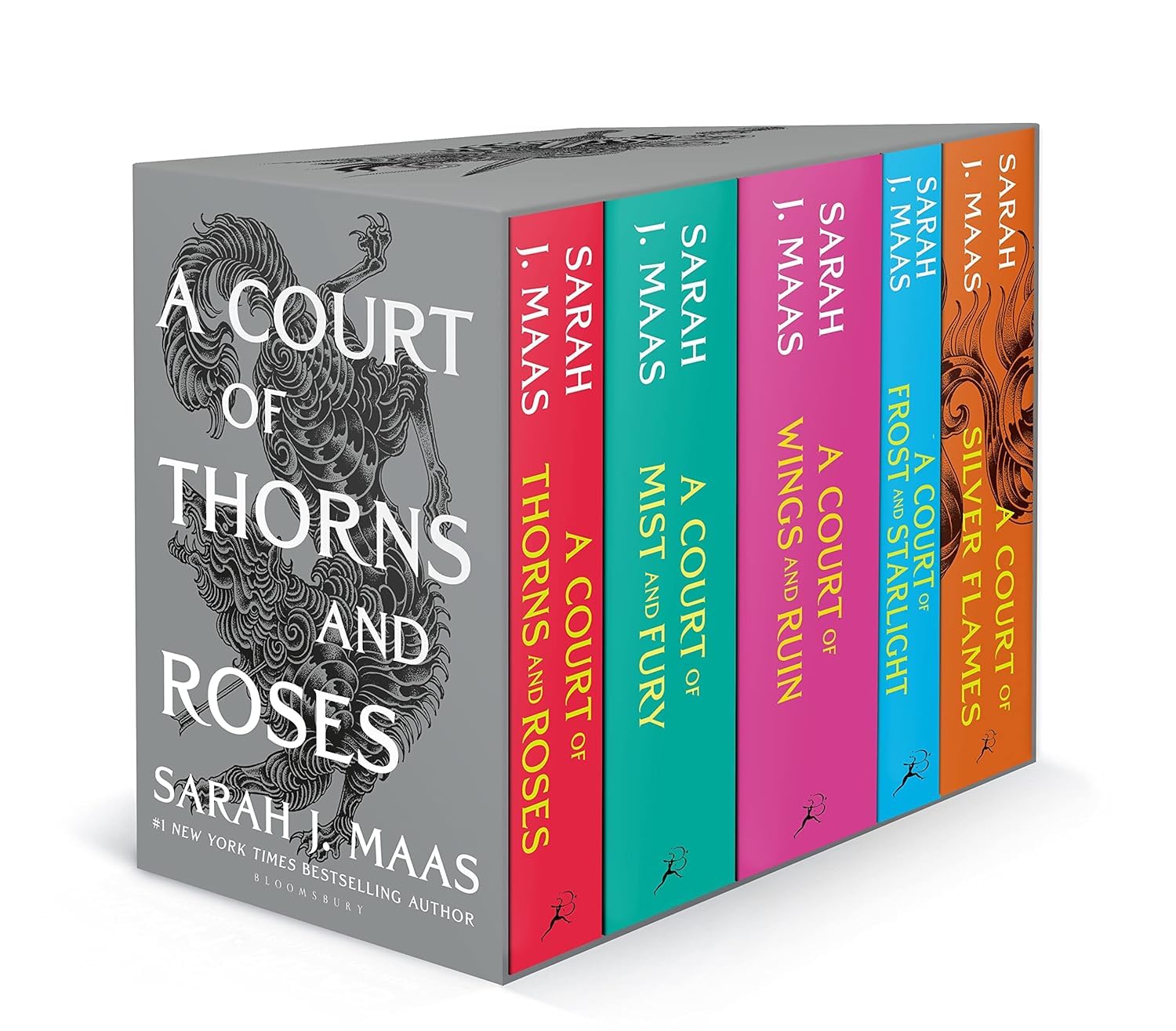 A Court of Thorns and Roses Full Series 5-Book Box Set: Thorns and Roses, Mist and Fury, Wings and Ruin, Frost and Starlight, Silver Flames      Paperback – January 14, 2025