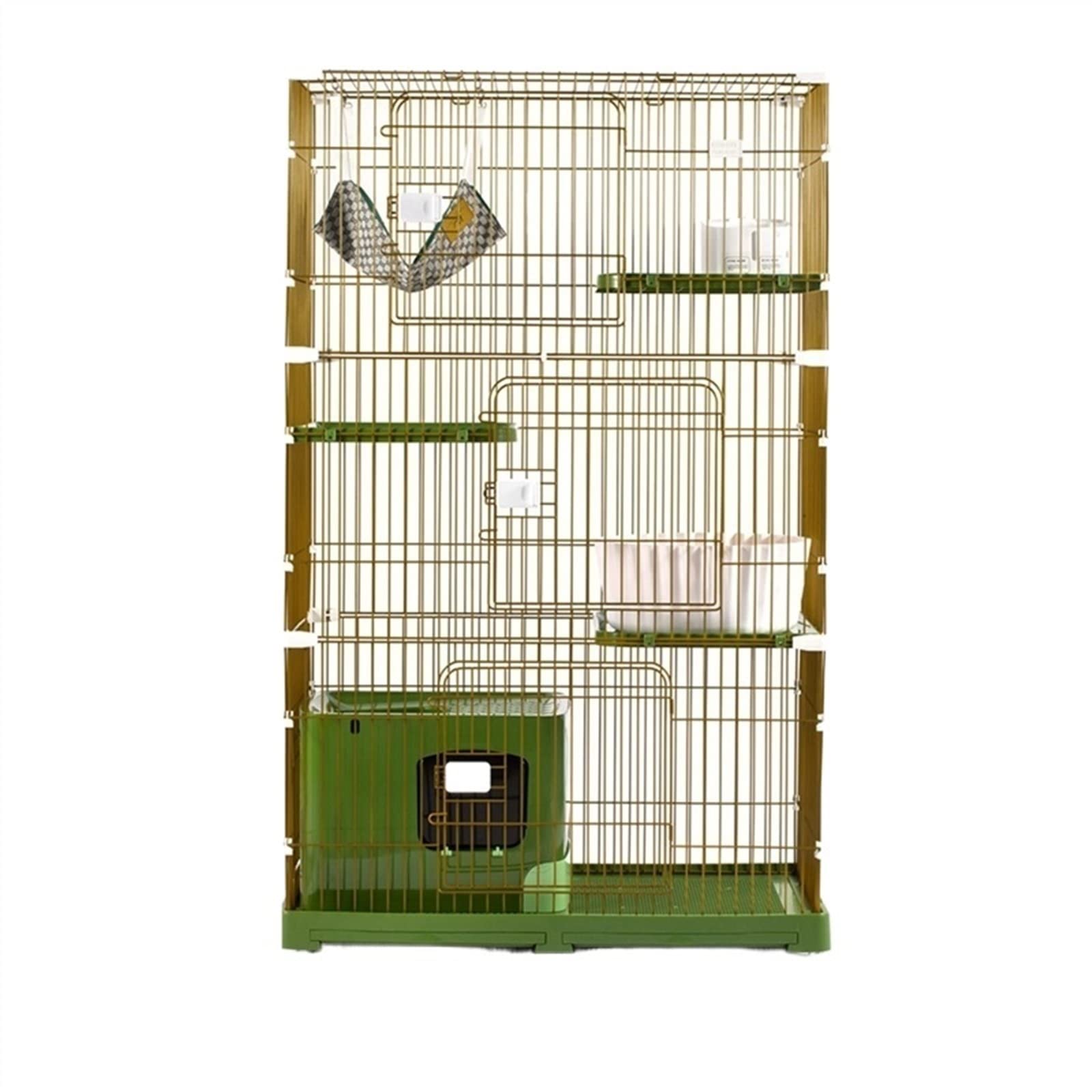 LOWLIU Gatto Cane Casa Cat Cage Super Large Free Space Home Home a Due Piani a Doppio Piano Cat Villa Cat House Gabbia per Gatti (Color : Double Storey Three Bedroom Yellow)