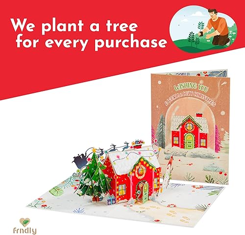 Miniatura 6 de Paper Love Frndly, tarjeta desplegable de Navidad 3D, Cozy Home, tarjetas de felicitación 3D hechas a mano, regalo para Navidad o vacaciones, 100%