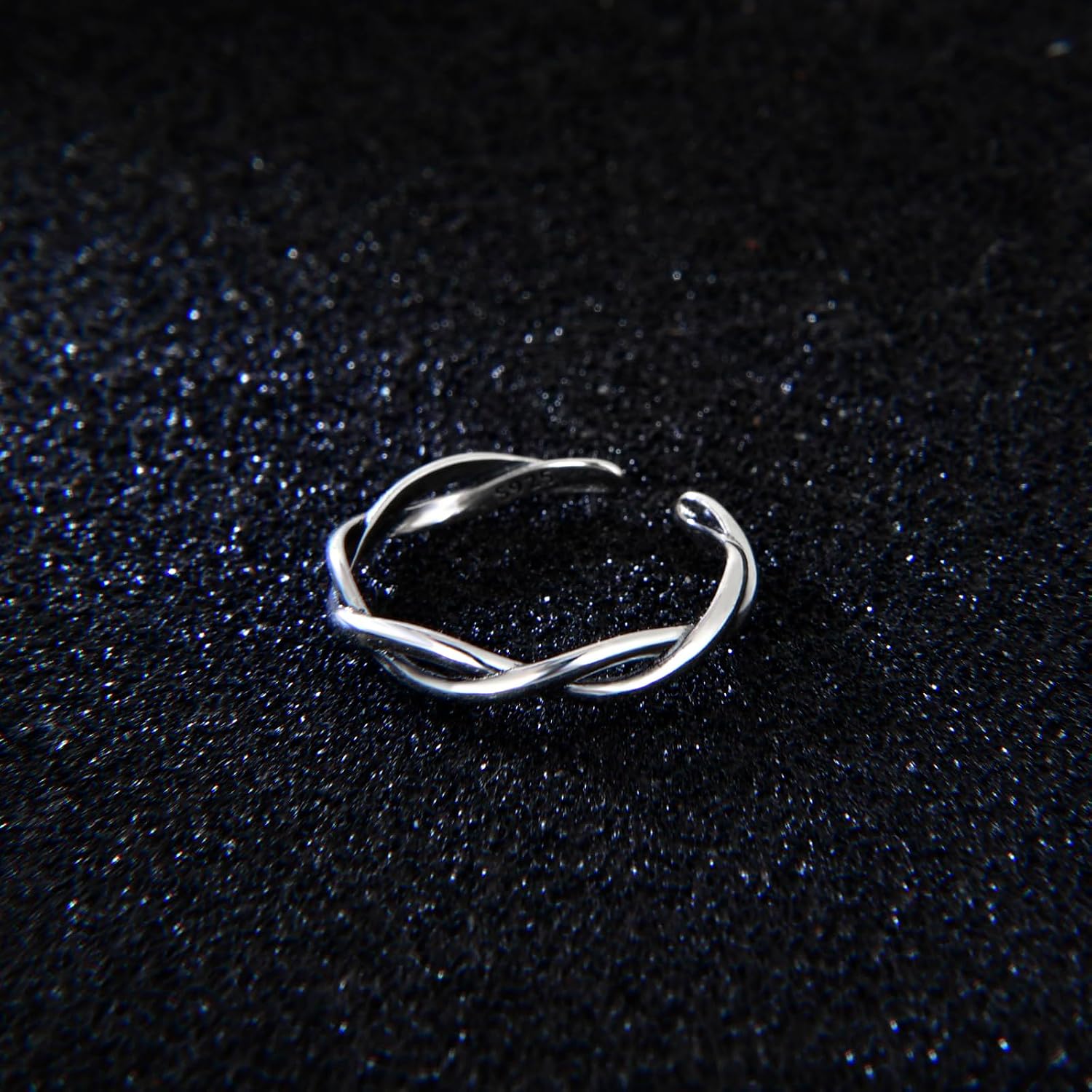 CANDYFANCY Celtic Knot Ring 925 Sterling Silver Open Middle Finger Knuckle Thumb Rings for Women Adjustable Size 4-7
