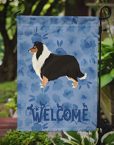 Miniatura 3 de Caroline's Treasures CK6236GF Collie - Bandera de bienvenida para jardín, bandera decorativa para patio exterior, obras de arte de patio, camas de