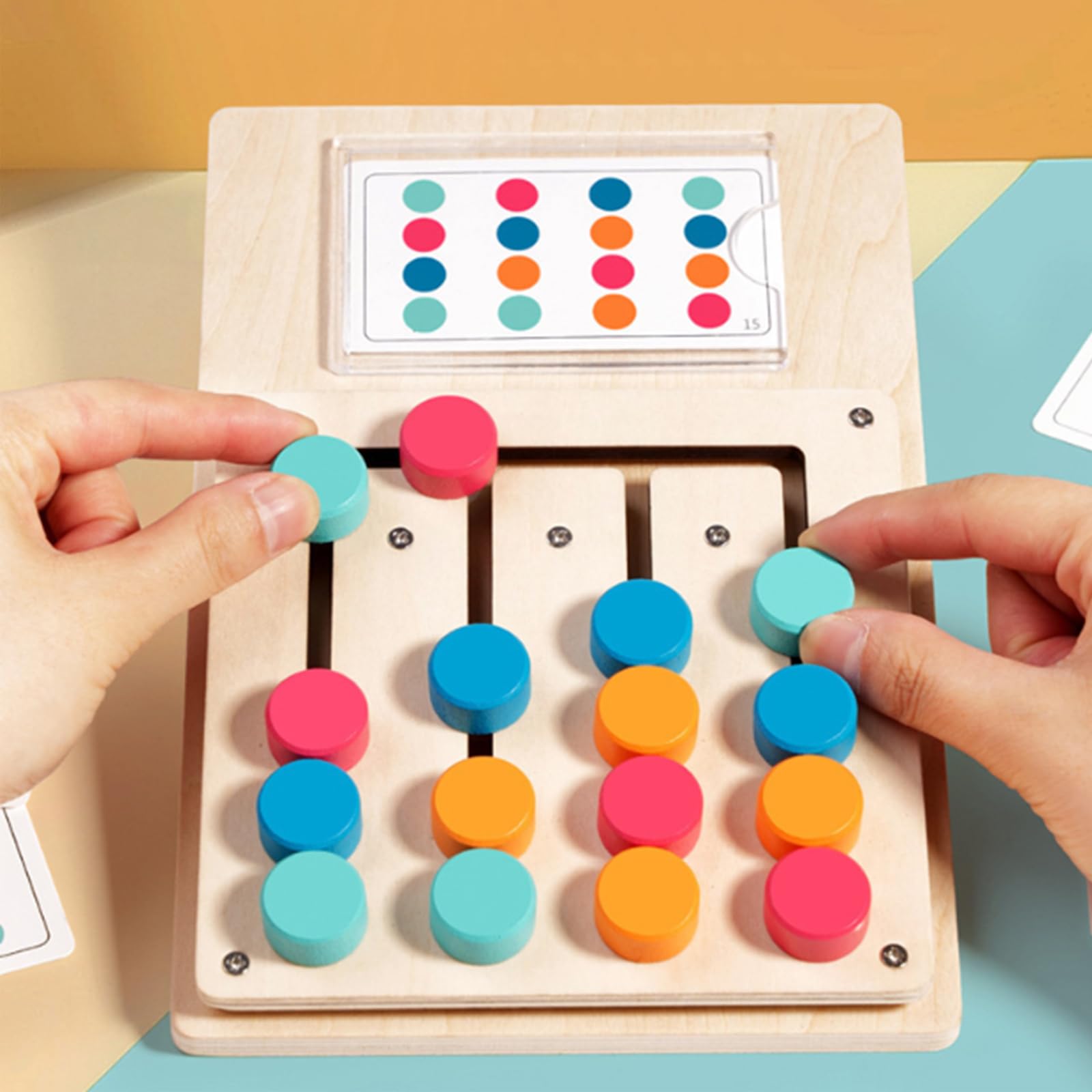 Jeu de Mémoire en Bois pour Seniors, 12 Cartes pour l'Entraînement Cérébral, Activité de Stimulation Cognitive pour Personnes Agées, Prise en Main Facile
