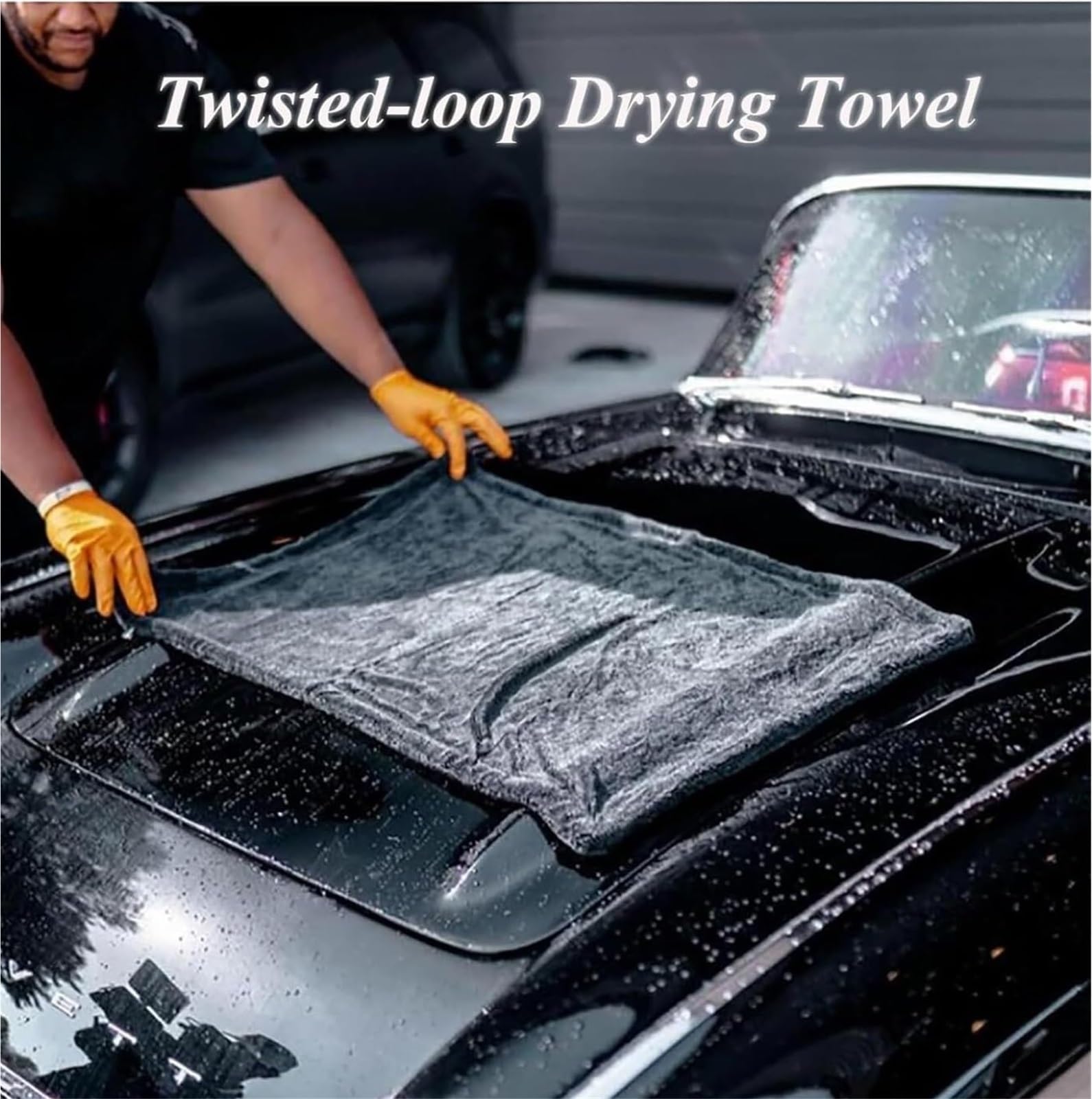 Toalla de secado de bucle trenzado, toallas de secado de microfibra for coches, paño de microfibra sin rayas, toalla de secado de coche extra grande ultra absorbente for coches(1pcs,60*90cm)