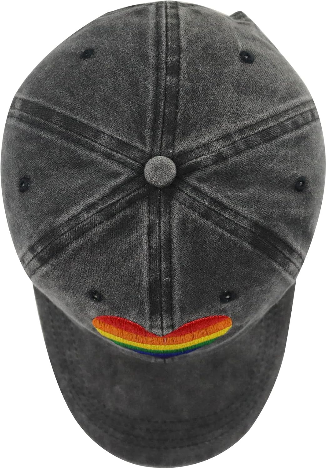 Pride Rainbow Heart Hat for Women Men, Funny Adjustable Cotton Embroidered LGBT Gay Lesbian Gifts Baseball Cap - Image 4