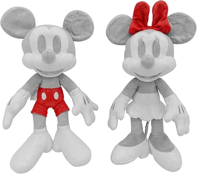 Simba – Disney Plush Collezionabile di Mickey and Minnie, 6315870125, edizione limitata D100, Dimensione 35 cm, con scatola da collezione certificato e numero di serie, Esclusiva Amazon
