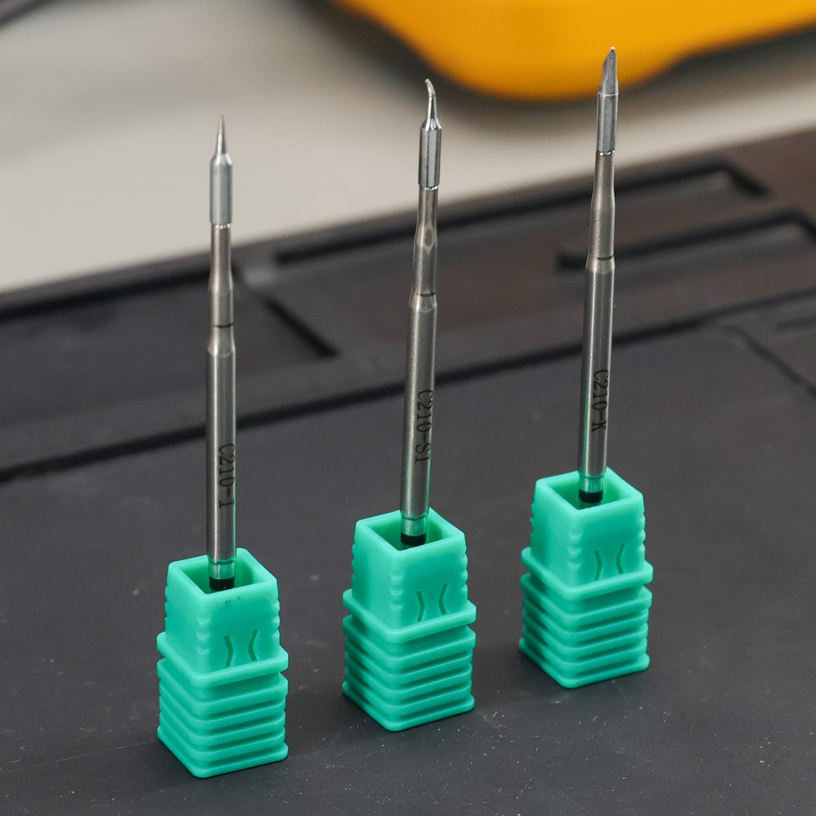 YIHUA Juego de 3 puntas de soldadura compatibles con C210 (tipo I, tipo SI y tipo K) solo para estación de soldadura YIHUA 982 verde/982D/982-III (pieza de mano 706A)