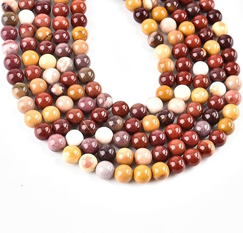 Miniatura 161 de Cuentas redondas naturales semipreciosas de piedra suelta para hacer joyas, brazaletes, collares Ojo de tigre rojo,Piedra de Yaxaita,Azul