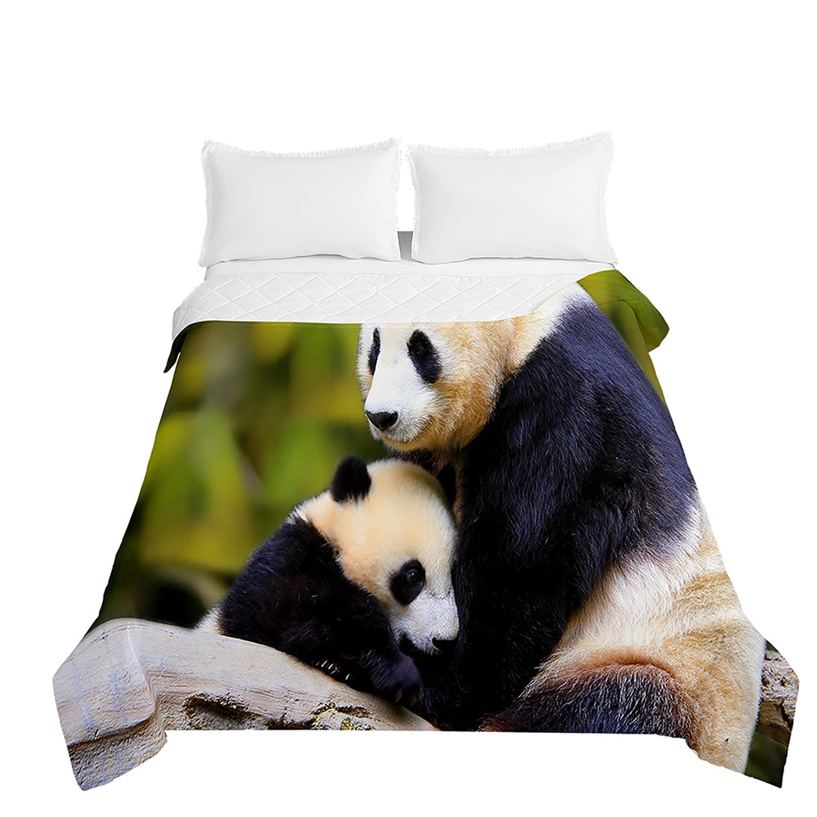 Chickw1 Couvre Lit Matelassé, 3D Animal Imprimé Dessus de