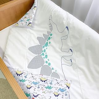 Edredom de Berço Bordado Dupla Face e Duvet Dinossauro dos Bês, Biramar Baby, Multicor