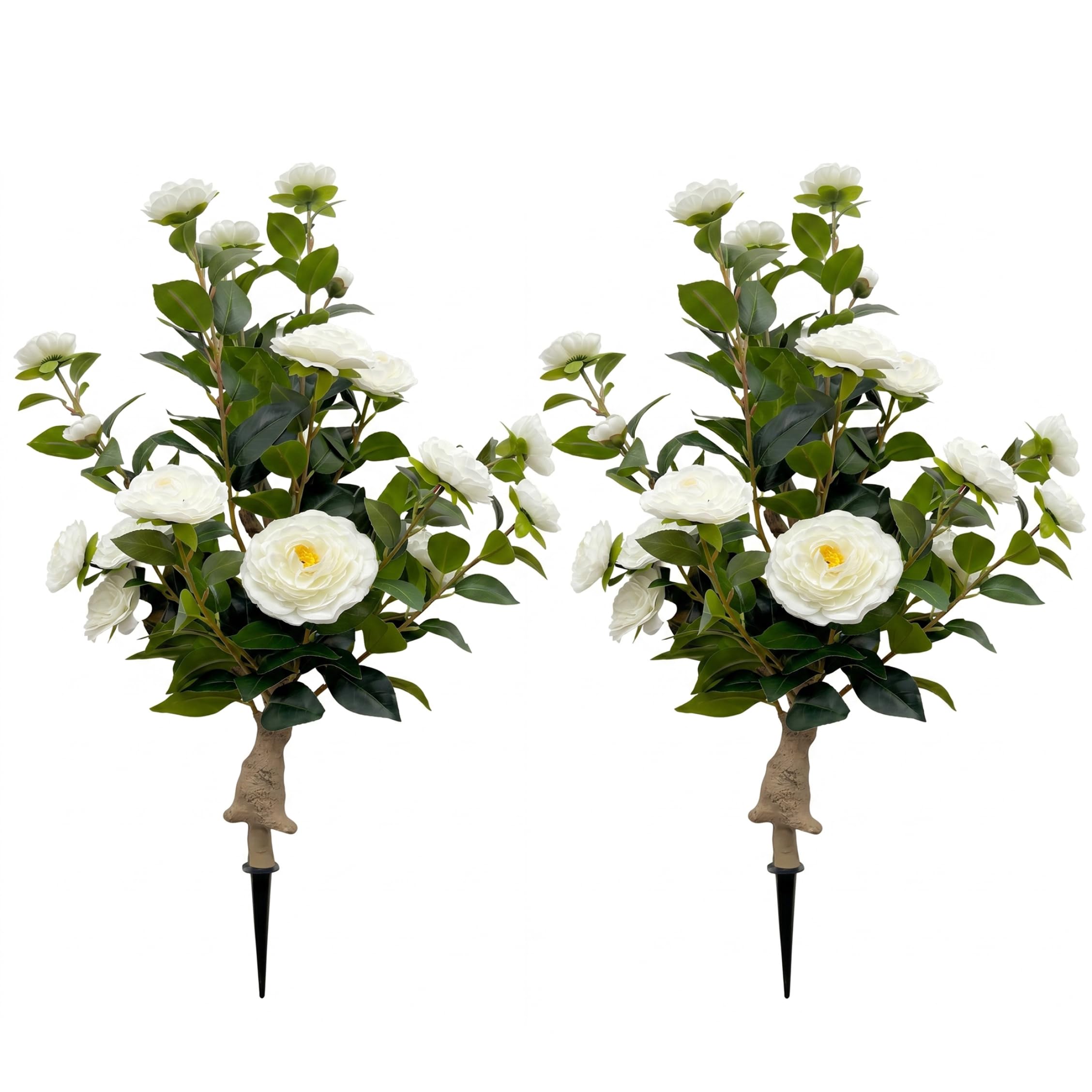 Arbres à camélias artificiels sans arrosage lot de 2 faux arbres 89 cm blanc