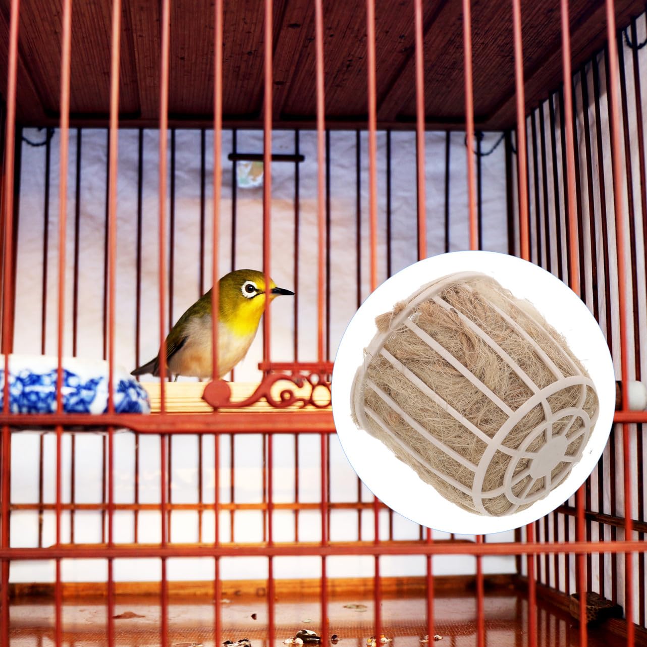 Milisten Juego de 3 Piezas de Material para Nidos de Pájaros de Jute Beige Textura Agradable y Amplia Compatibilidad Adecuado para Anidación de Aves en Jardín