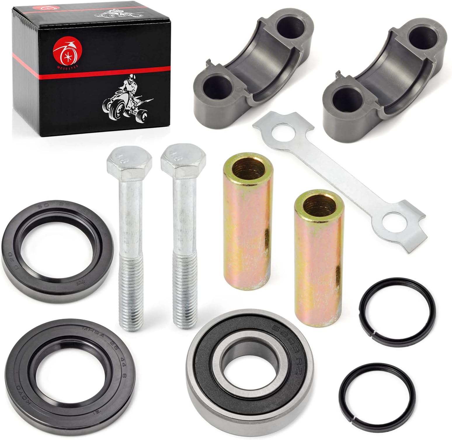 Steering Stem Bushing Seal Collar Bolt Bearing Oil Seal Kit for Yamaha Banshee Blaster Grizzly Raptor Warrior YFM 80 125 200 250 350 400 450 550 600 660 700 YFZ 450 1UY-23812-00-00 93112-31011-00