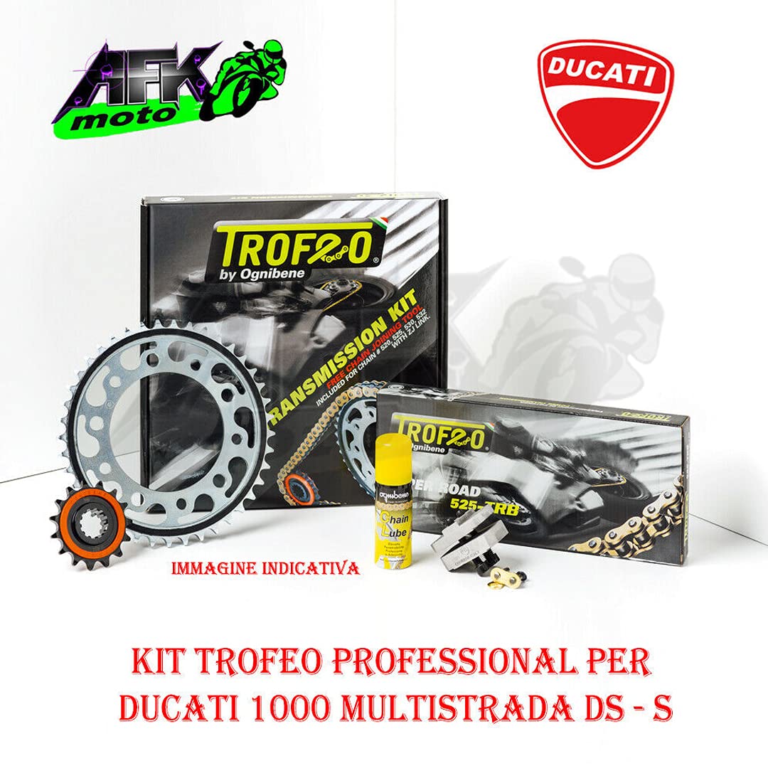 Kit Trasmissione Trofeo Pignone+Corona+Catena Multistrada DS 1000 2003-2004-2005-2006