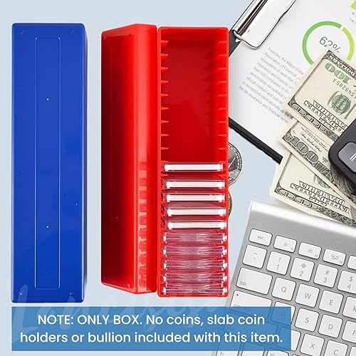 Miniatura 5 de Lancisism 3 cajas de almacenamiento de losa para monedas con paño para el polvo, compatible con 20 soportes para monedas de losa, monedas de