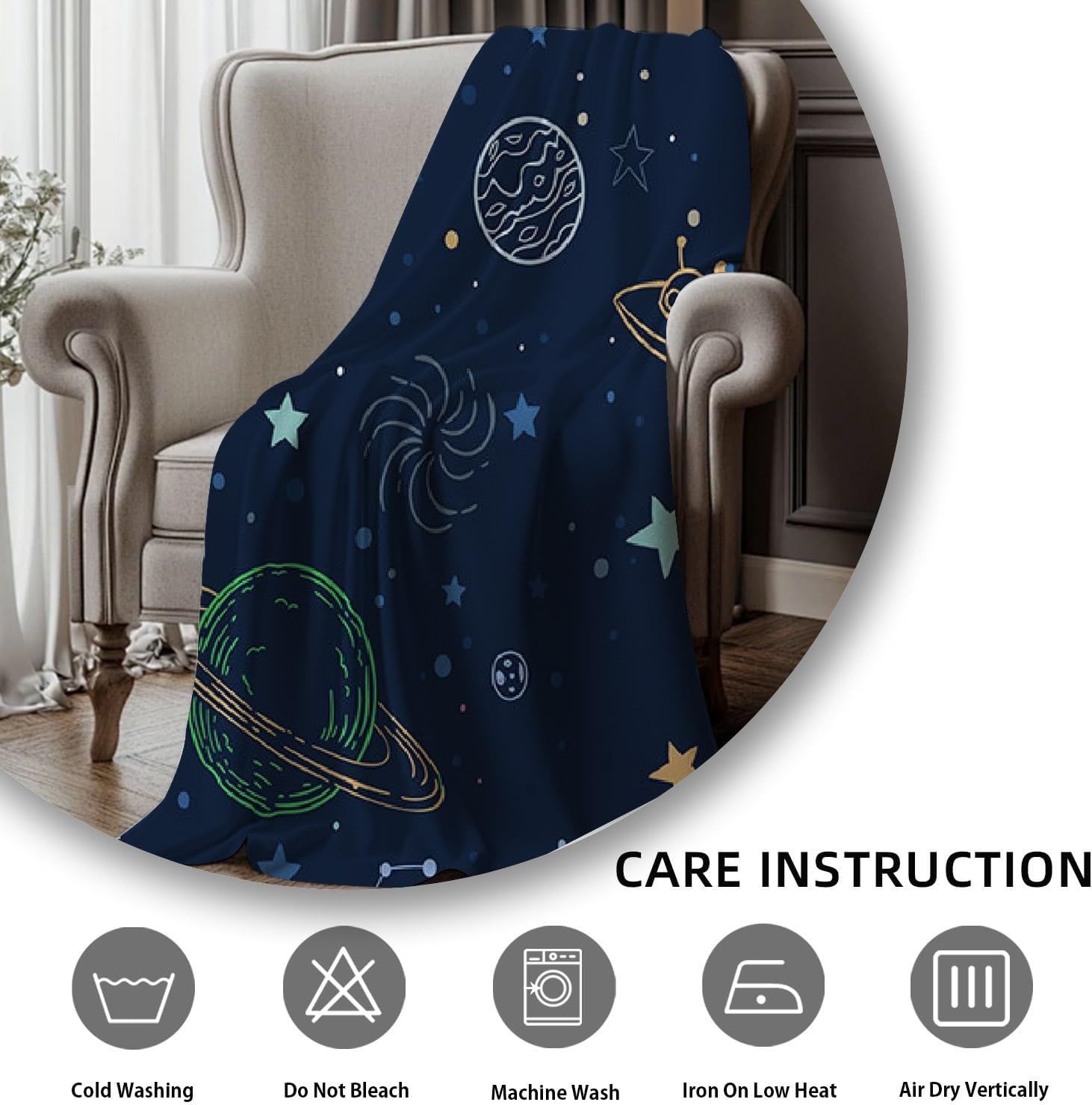 Outer Space Galaxy Blackout Curtains Cartoon Universe Planets Starry Sky Window Drapes for Kids Boys Bedroom Nursery Playroom Grommets Thermal Insulated Window Curtains 2 Panel Set,21x54inch