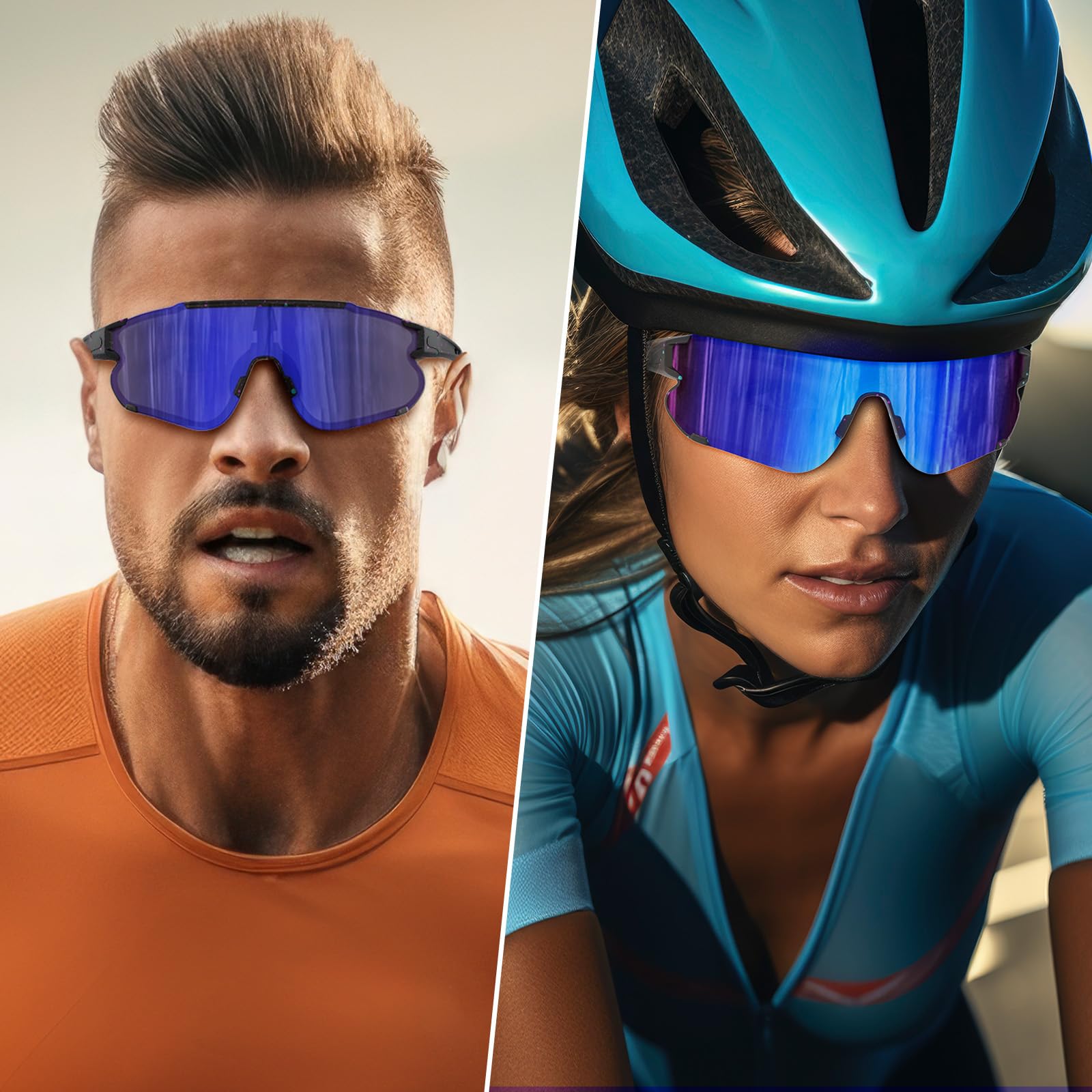 Occhiali da sole sportivi polarizzati uomo donna corsa pesca baseball ciclismo MTB UV400