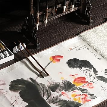 15Pcs Calligraphy Brushes Painting Writing Brushes Set with Storage Rolling Curtain - Chinese Painting Writing Maobi Drawing Watercolour Ink Art Pencaligraphy Wooden Brush Kit for Beginners