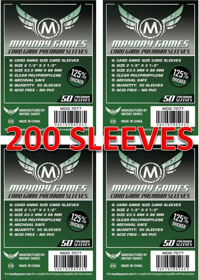 7077 Clear Premium Card Sleeves 63.5x88 mm (4x50 Pack, 200 Sleeves)