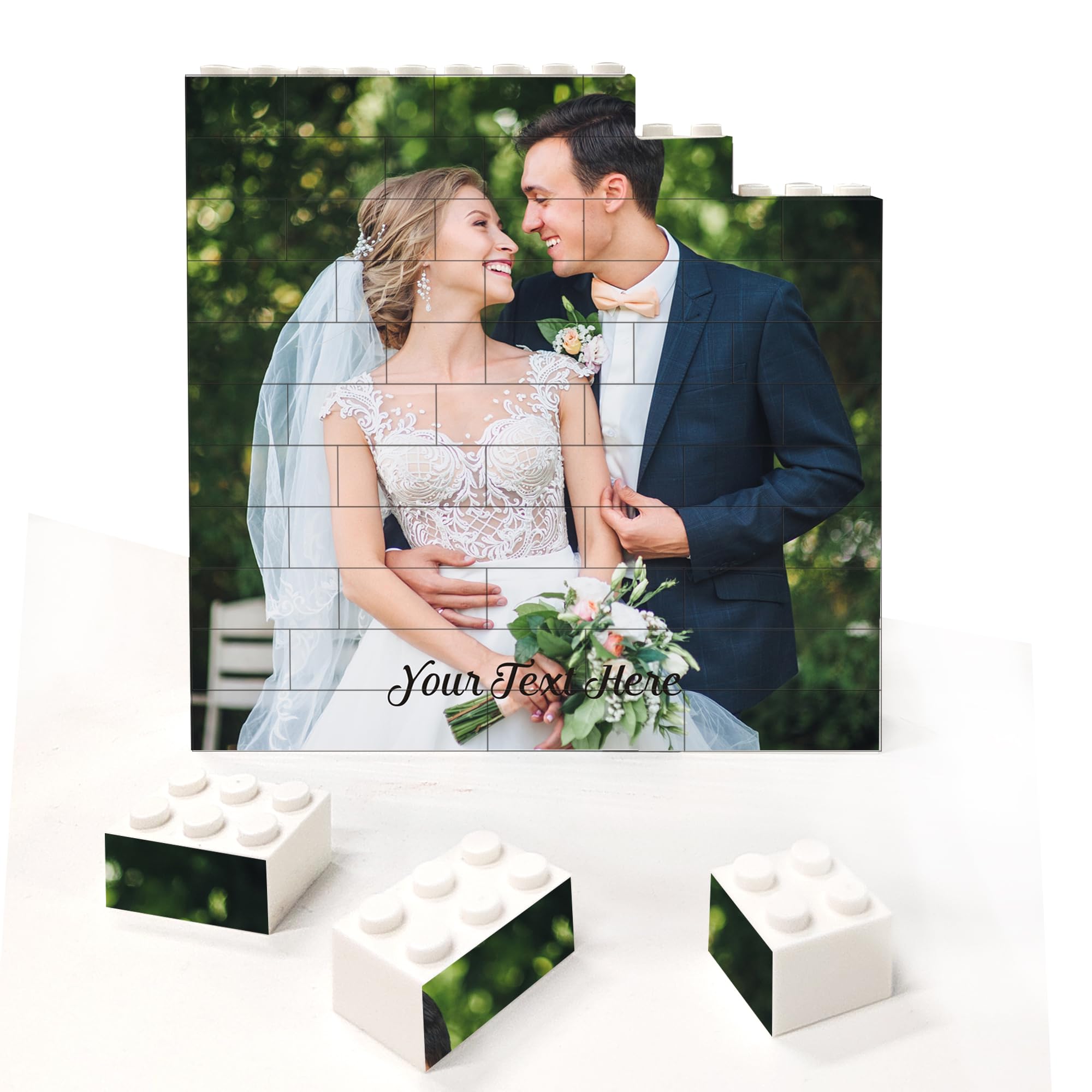 Personalised Puzzle Building Block Puzzles Picture Block Jigsaw Puzzle Personalised Photo Gifts for Women Men Custom Photo Gifts for Valentines Day Christmas Birthday Anniversary Wedding (Square)
