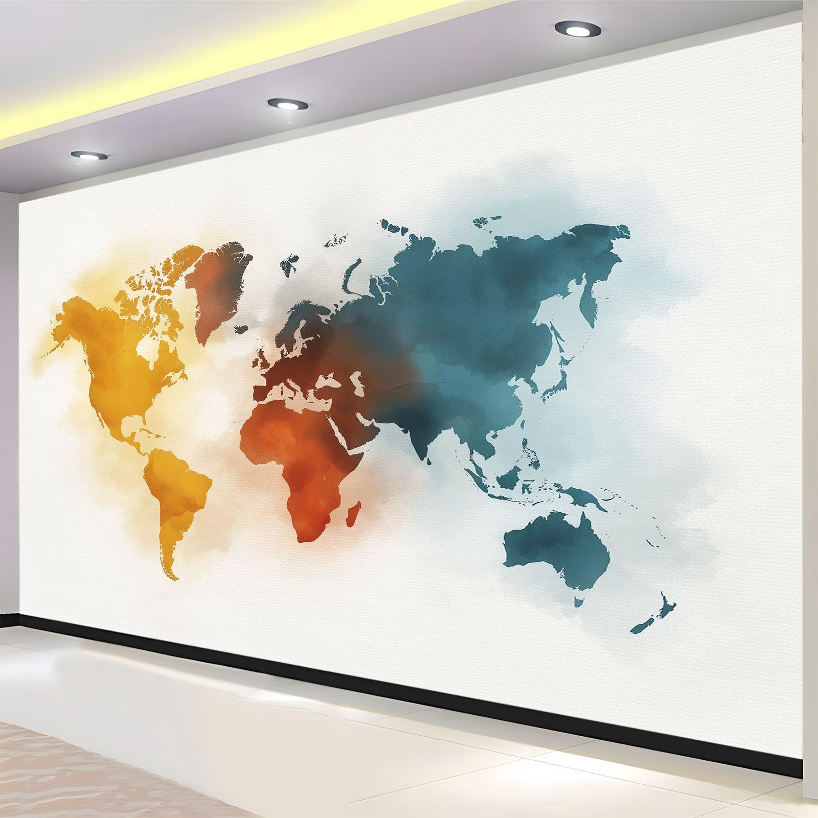 Tapeta vintage mapa świata zdjęcie mural 200 szer. x 140 cm wys. cm, styl akwarela włóknina sztuka ścienna plakat obraz projekt - fototapeta dekoracyjna tapeta do salonu sypialni pokoju dziecięcego