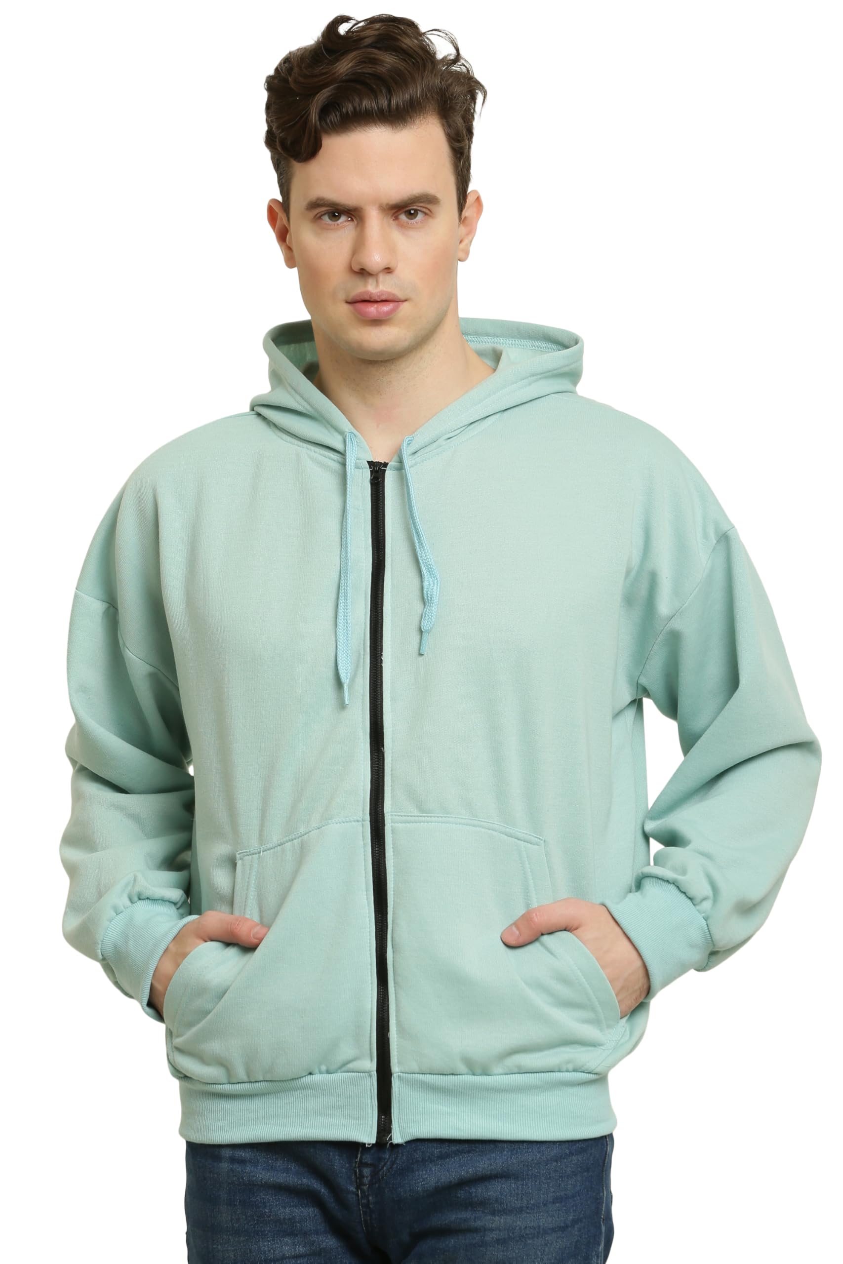 GLAMY Fleece Mens Zipper Oversized Fit Pocket Hoodie || Small to 10xl || (11 Colours) || Regular & Plus Size ||-picture-53