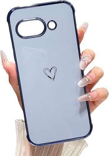 Vista 67 de ZTOFERA Funda diseñada para Samsung Galaxy A13 5G/Galaxy A04S, bonito borde chapado con patrón de corazones de amor con protección para lente