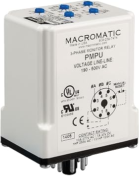MACROMATIC CONTROLS PMPU PHASE MONITORING RELAY, SPDT, 480VAC