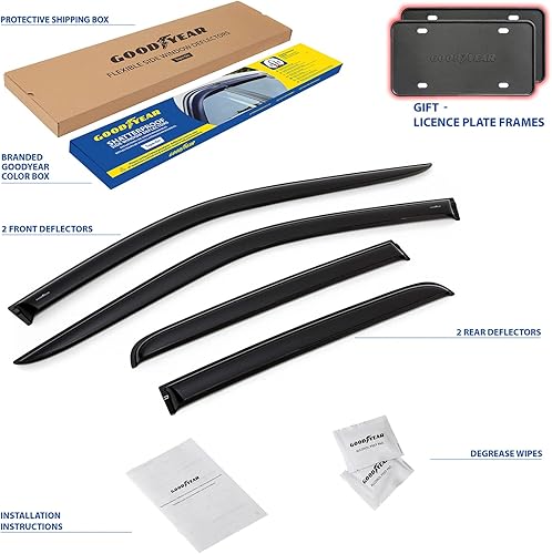 Miniatura 6 de Goodyear Deflectores de ventana inastillables para camiones Chevrolet (Chevy) SilveradoGMC Sierra 2019-2023 doble cabina, protectores de lluvia con