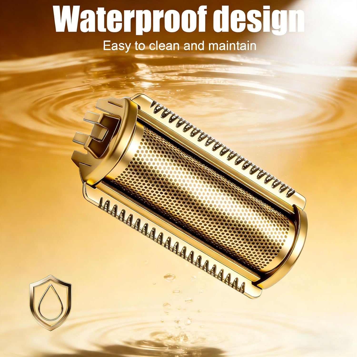 Shaver Replacement Head Compatible with MANSCAPED The Lawn Mower 5.0 Ultra Body Hair Trimmer (Golden/2pcs)