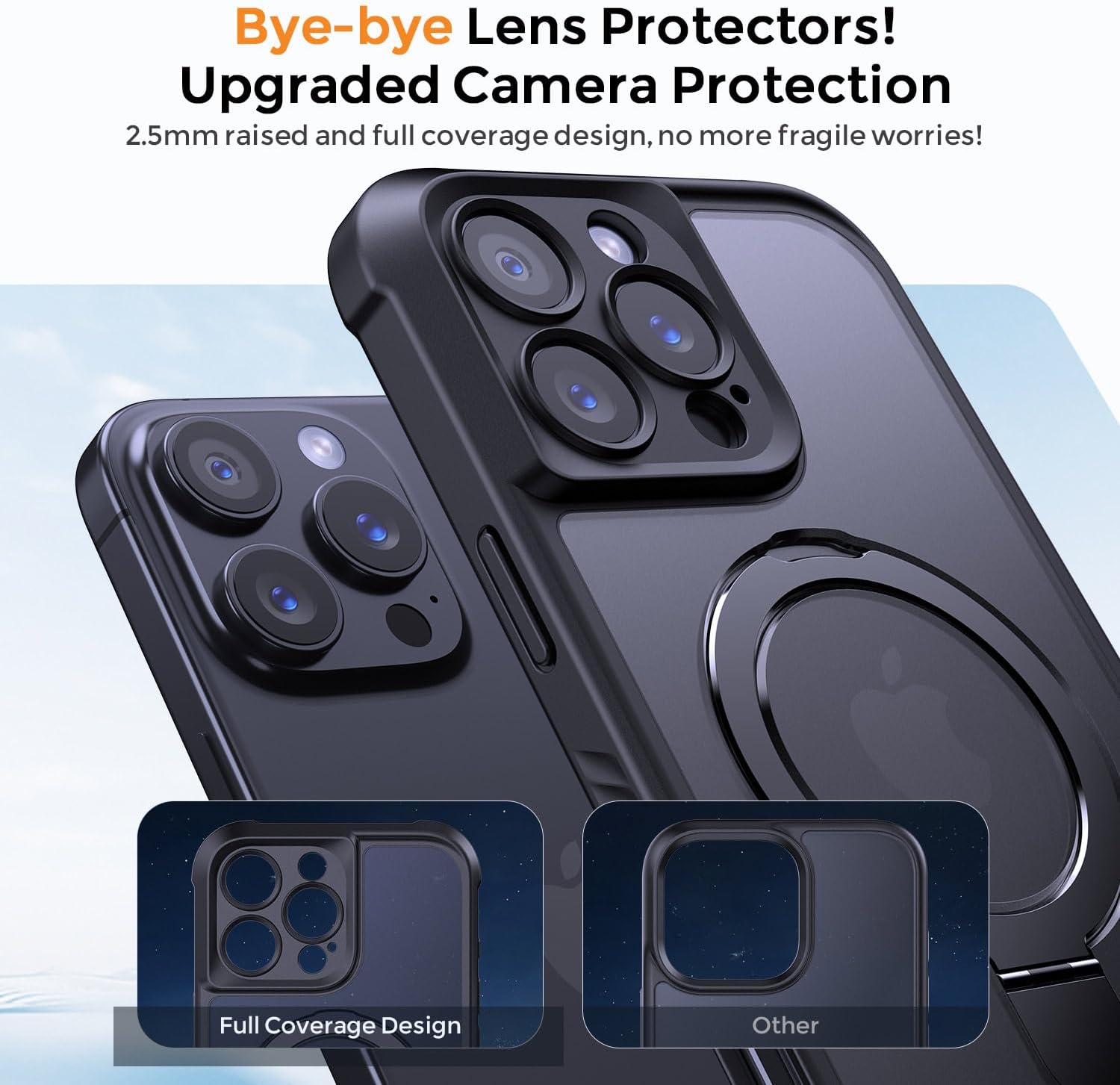 MOCCA Design for iPhone 16 Pro Max Case with Magnetic Invisible Stand [Full Camera Protection] [Compatible with Magsafe] Military Drop Shockproof Translucent Matte Phone Case Cover 6.9",Black