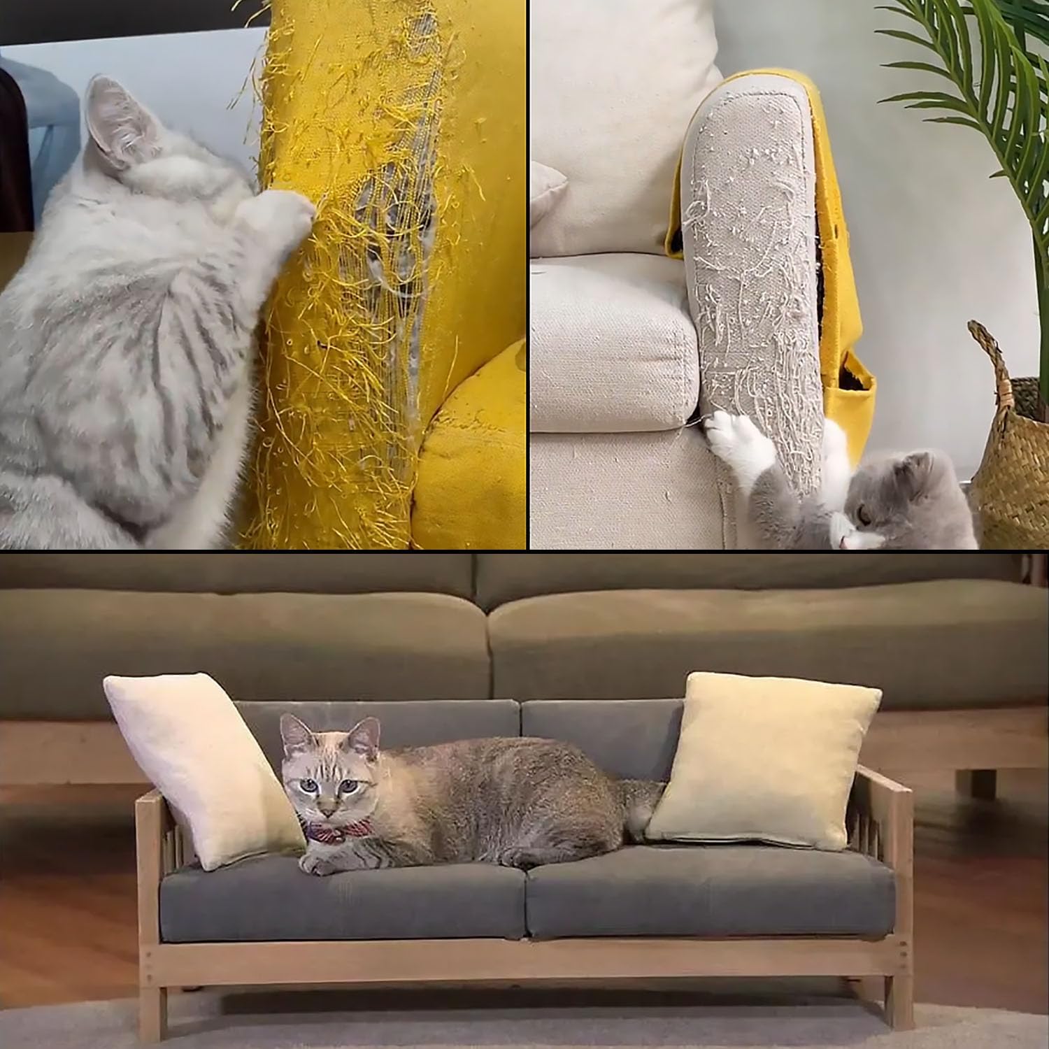 Chuangseed Anti Cat Scratch Tape, 4" x 30Yds, Transparent, Double Sided, Furniture Protector, Pet Safe, Easy Installation, One Year Warranty - Image 6