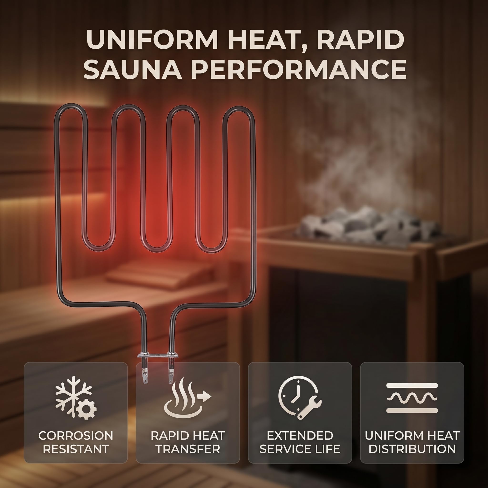 Zerodis Tubo de Calentamiento Resistente a Alta Temperatura de Acero Inoxidable para Sauna para Clubes de Sauna (SCA-2000W)