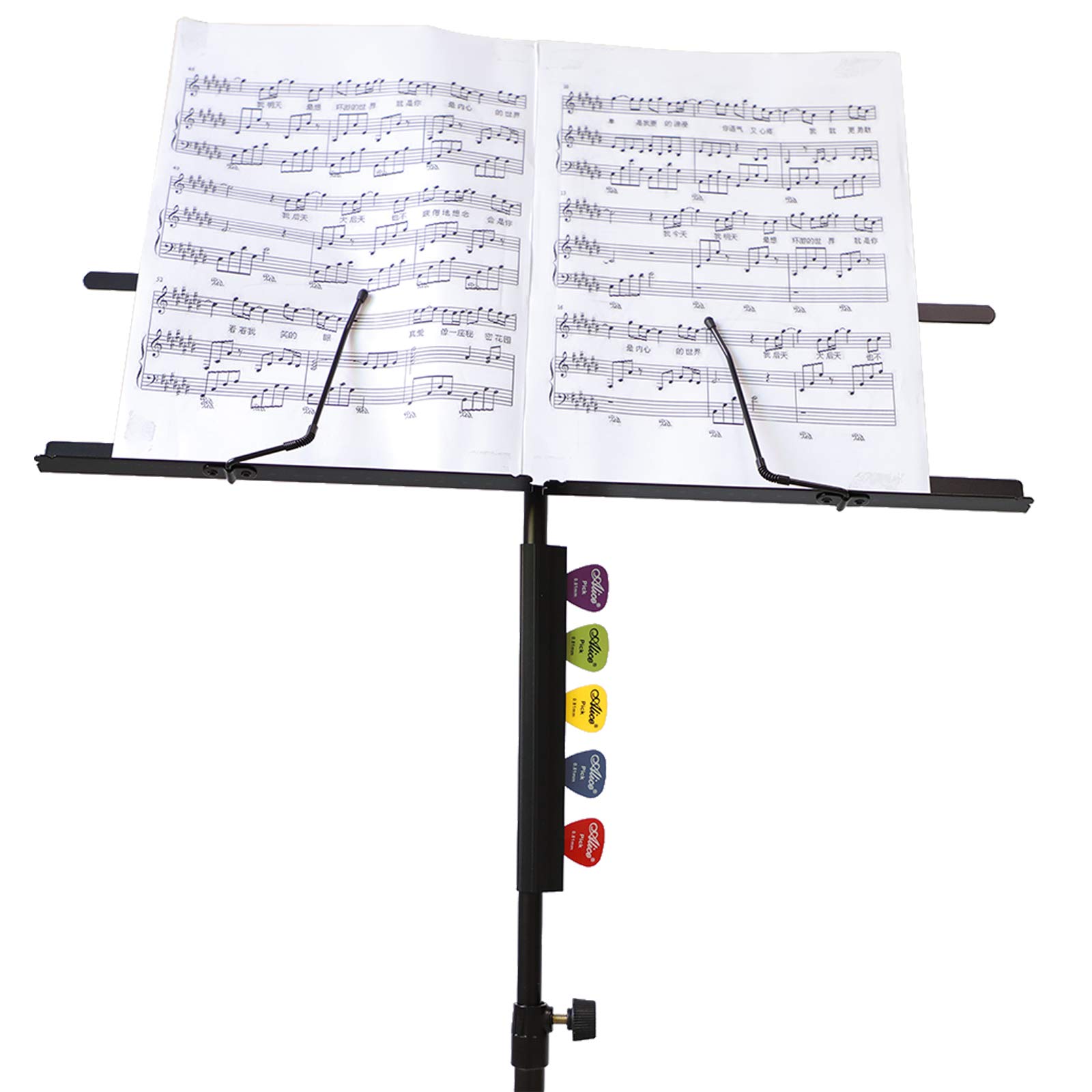 Supporto Per Plettri Da Microfono - Portaplettri In Gomma Da 18cm Con 5 Plettri Inclusi, Per Chitarra Acustica/Elettrica - Foto 4