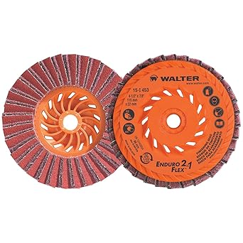 Walter 15I453 4-1/2x5/8-11 Enduro-Flex 2-in-1 Spin-On Finishing Flap Disc Type 27S, 10 Pack