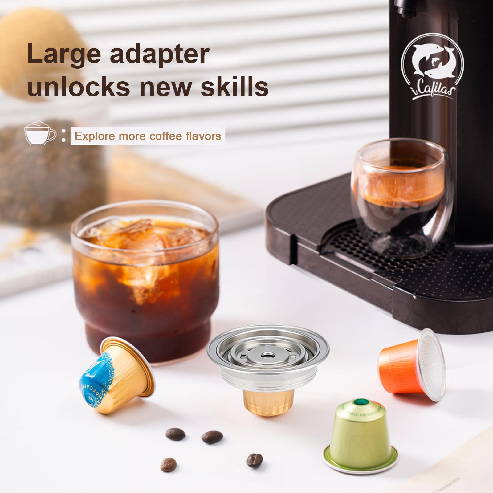 Wiederverwendbare Kaffeekapsel-Konverter, Kaffeepad-Adapter, Kaffee-Tablett, Kaffeemaschinen-Zubehör für verschiedene Kaffeemaschinen, Kaffeezubehör