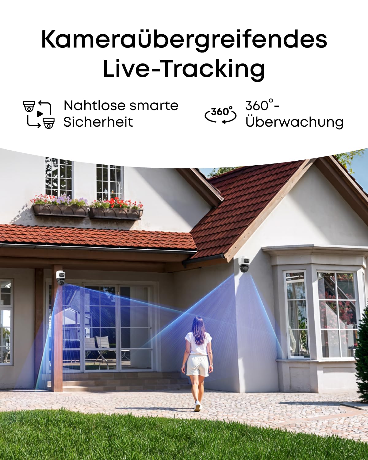 eufy PoE NVR Security System S4, 2× Bullet-PTZ-Kameras, 2X Turrent-Kameras, 360° PTZ, KI Auto-Framing & Tracking, smarte Videosuche, Farbnachtsicht, Stroboskop, Plug & Play, 24/7 Aufnahme, 2TB HDD