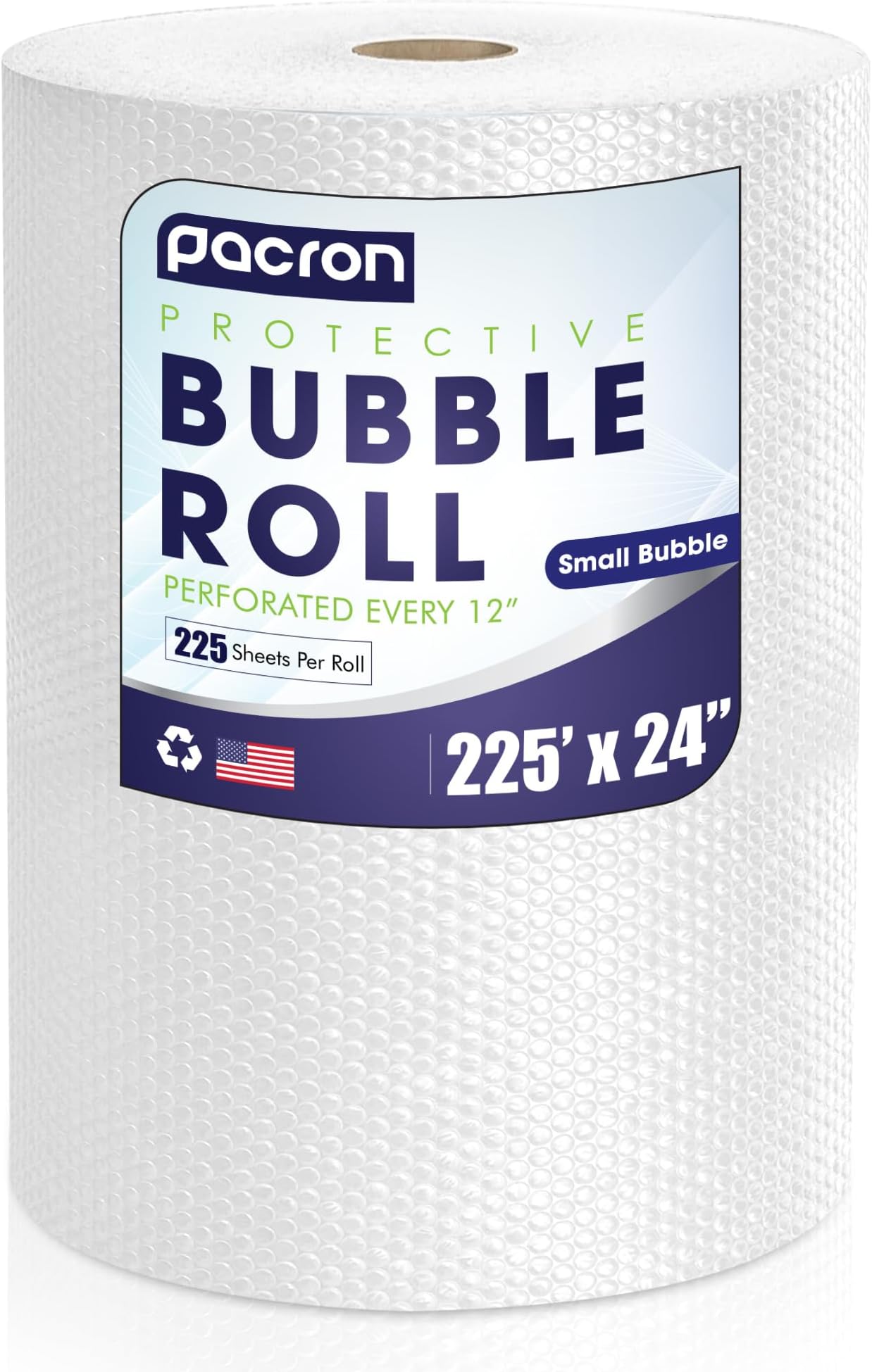 Protective Bubble Roll Wrap - 225FT x 24IN Clear, 3/16" Dense Small Bubble Cushioning for Fragile Items, Dish Packing & Packaging Supplies Shipping & Storage - Perforated Every 12IN