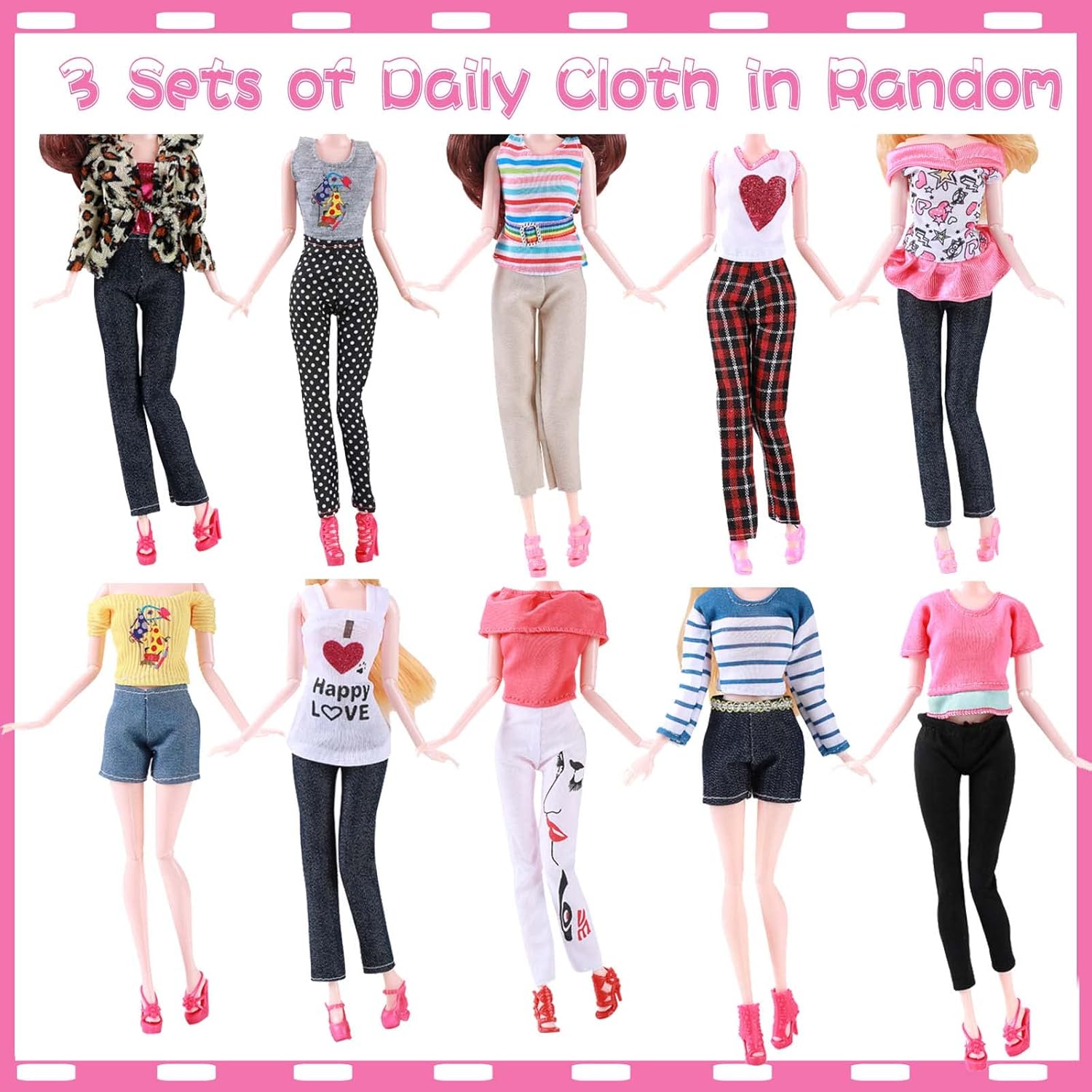 33 piezas de ropa y accesorios para muñecas, vestidos de fiesta