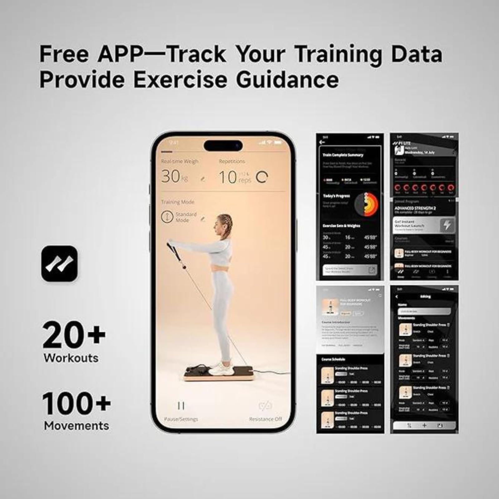 Personal Gym Max, Soluzione di Allenamento con Resistenza Regolabile Fino a 150 Kg, Forza Digitale Regolabile, con App Intelligente e 4 Modalità Diverse di Resistenza
