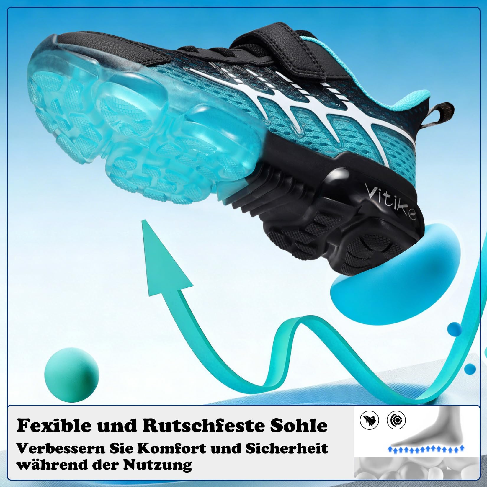 JMFCHI Kinder Sneakers Jungen Turnschuhe Sportschuhe Mädchen Laufschuhe Mesh Atmungsaktiv Freizeit Hallenschuhe