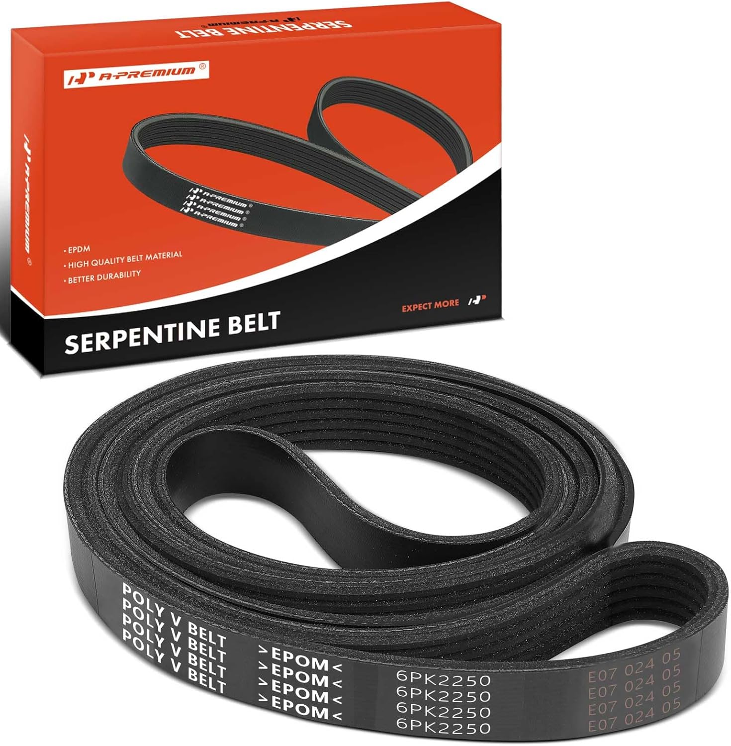 A-Premium Serpentine Belt 88.58 In For Ford F-59 Commercial Stripped Chassis 2011-2015, F-650 2012-2013/2015 & Mazda 6 2006-2008, MX-5 Miata & Lexus SC430