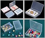 Clear Plastic Playing Card Boxes Snaps Closed Poker Gaming Playing Card Deck Cases Holder Plastic Storage Box Clear Trading Card Box Card Storage Organizer for Bank Business Card (6Pcs)