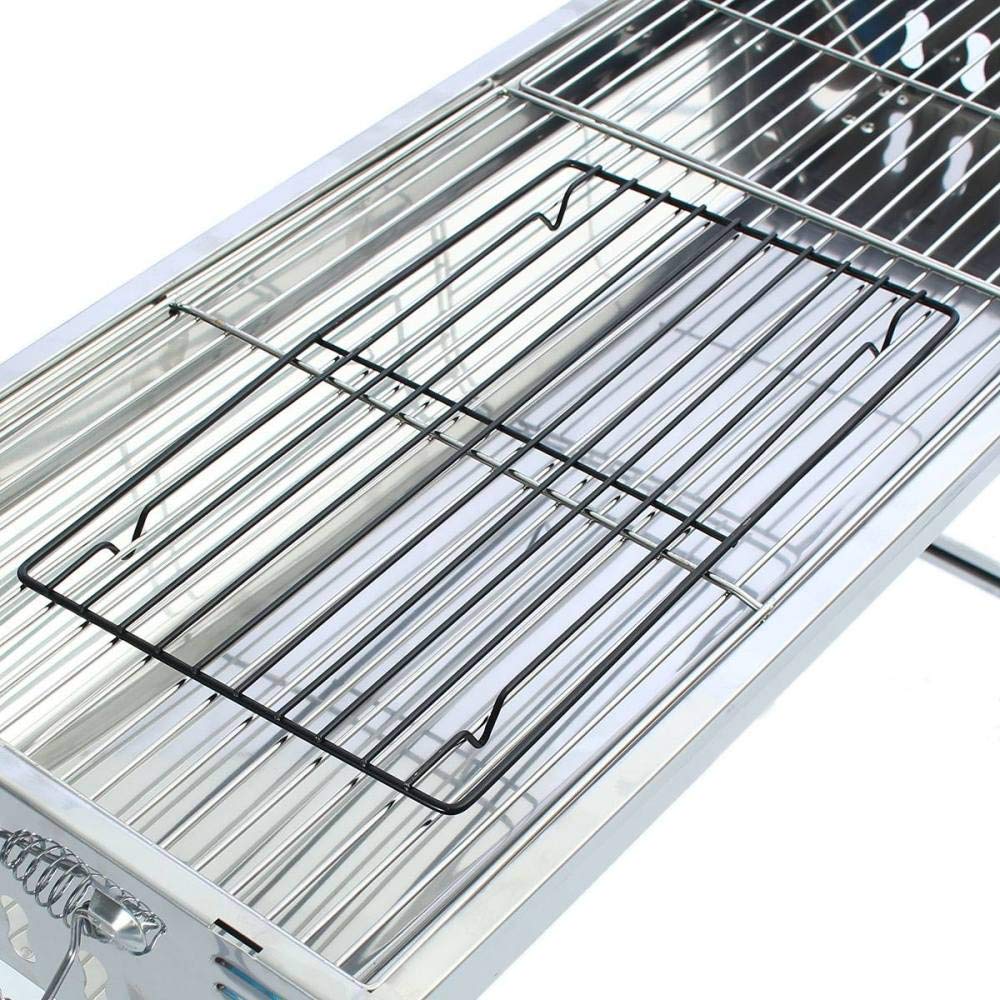 Parrilla plegable ajustable de acero inoxidable, portátil, para viajes, camping, mesa, parrilla de carbón