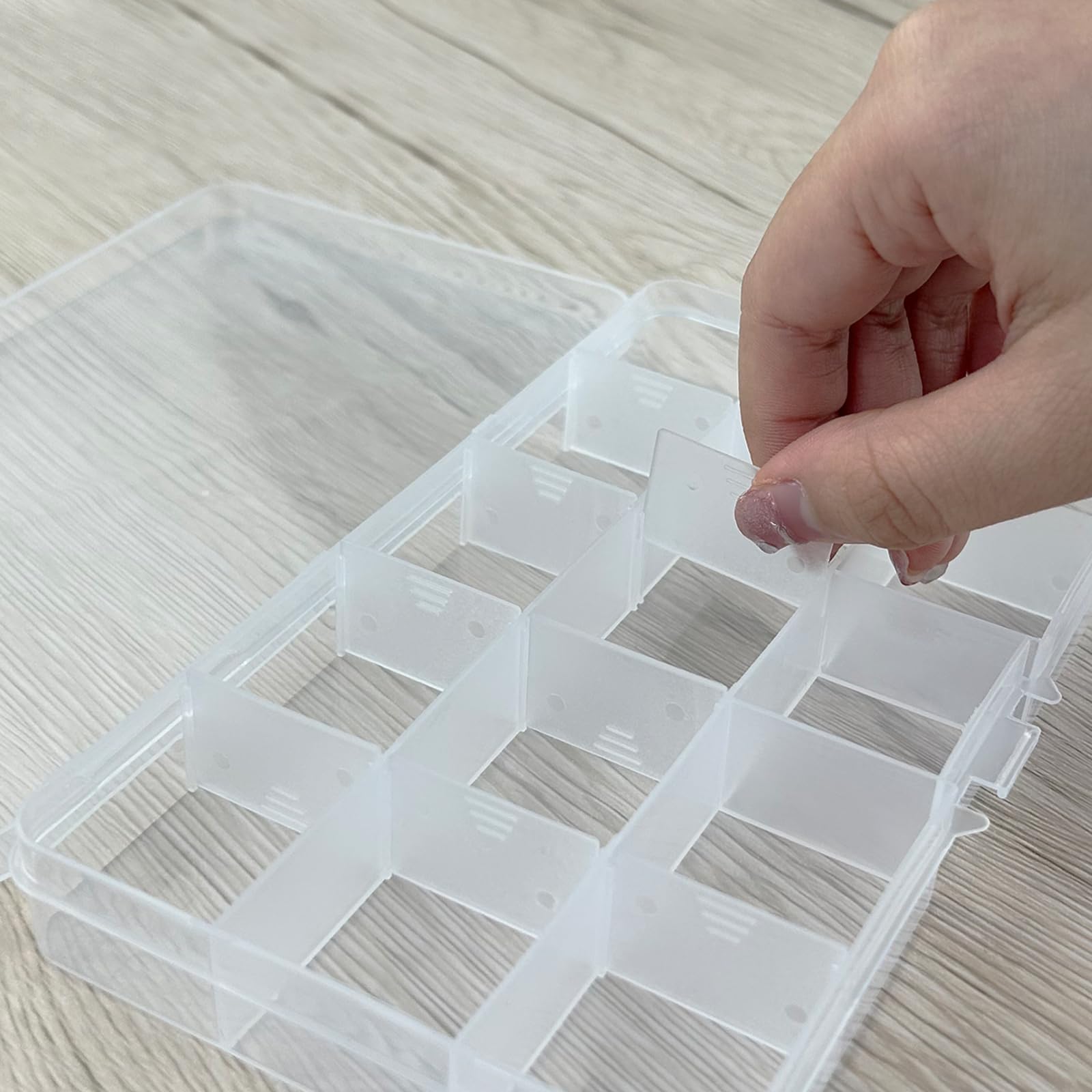 6 Scatoline Plastica Trasparente 5,5x5,5cm - Contenitori Organizer Con Coperchio - Foto 11