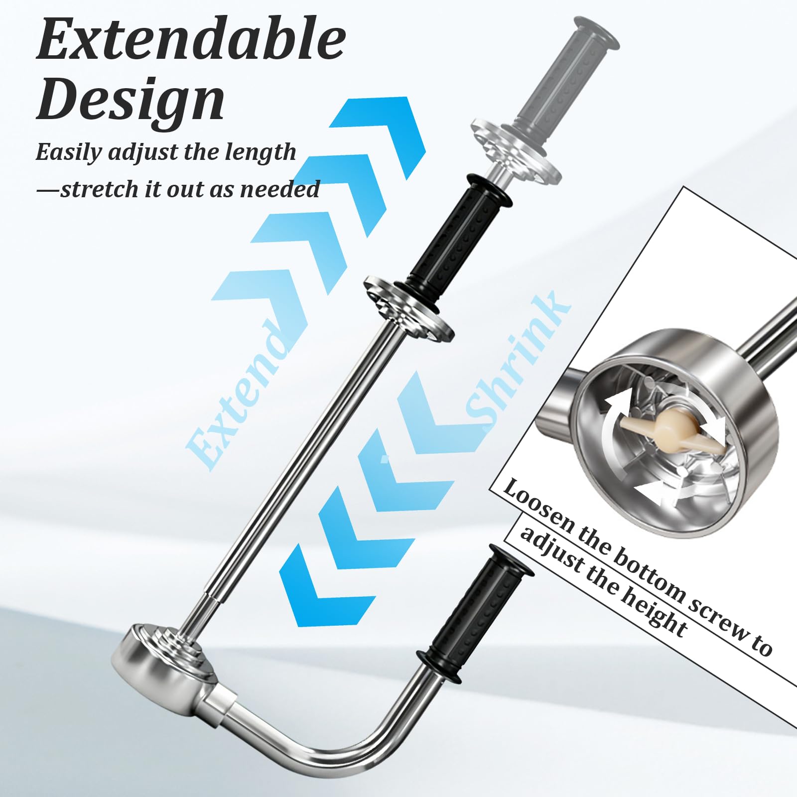 Stretchfolienabroller, Abroller für Handstretchfolie für Paketverpackungen | Stretchfolie Abroller mit 2 Griffen, für Rollen von 30-50 cm Breit, Robuste und Ergonomische Lösung