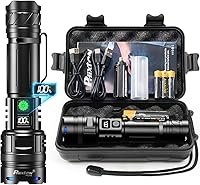 PHIXTON PH2403 10000 Lumens Rechargeable Flashlight - 3280ft Beam, USB-C Power Bank, IPX7 Waterproof for Hiking Camping