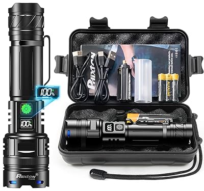 Rechargeable Flashlights 10000 High Lumens Single One Mode Super Bright, High Powered LED Flashlight USB C, High Beam 3280 ft Long Lasting Powerful Heavy Duty Strong Flash Light For Security Hiking