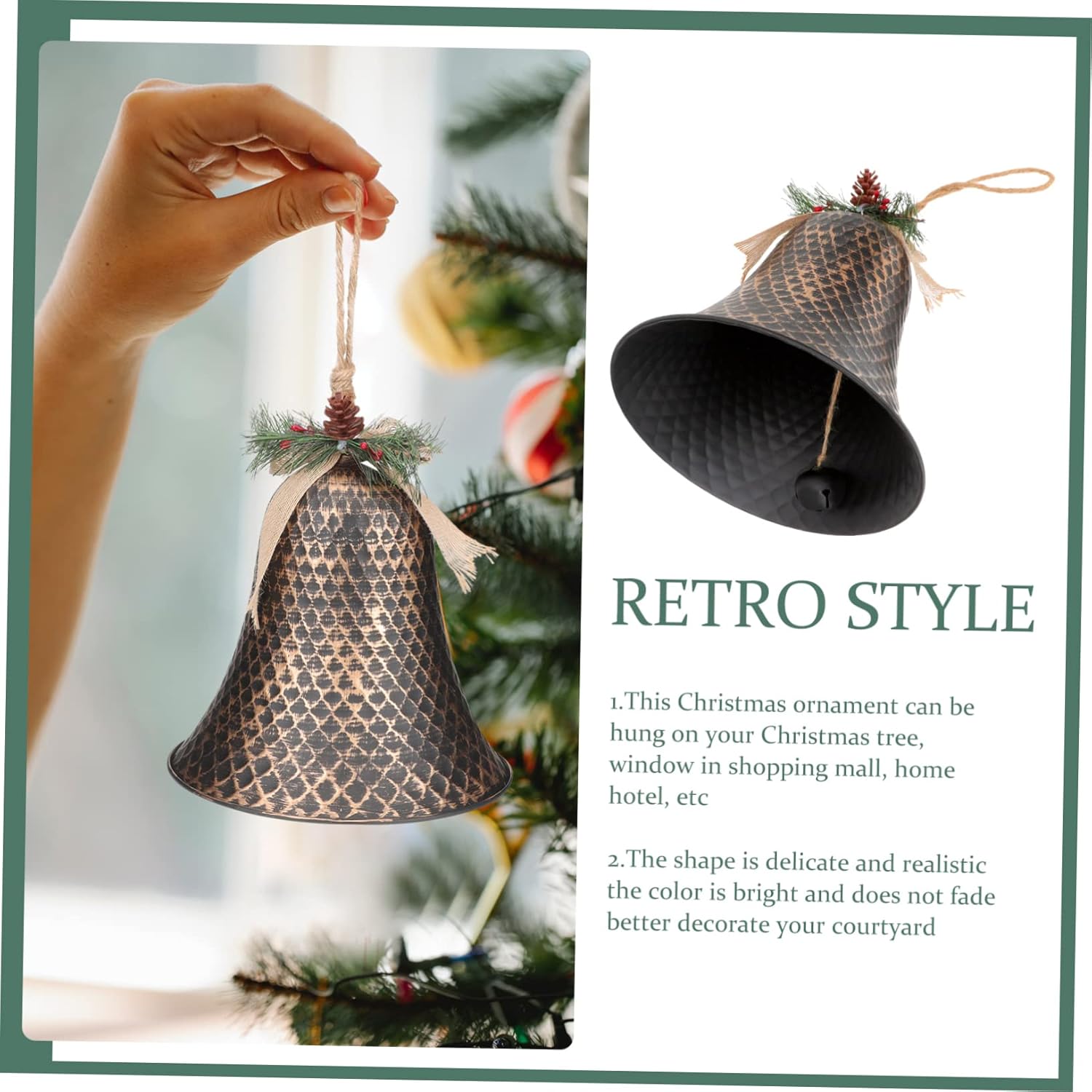 Xmas Hanging Bell Decorative Ornament Christmas Tree Bell Pendant for Holiday Home Decor Charming Jingle Sound for Creating Festive Atmosphere